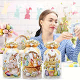NNETM 50-Pack Easter Bunny Gift Bags with Ribbons