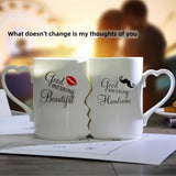 NNETM 2pcs Kissing Ceramic Couple Mugs