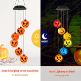 NNETM Spooky Solar Serenade: 6 Glowing Pumpkin Wind Chimes for Halloween