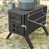 NNETM Portable Wood Burning Tent Stove - Black