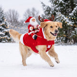 Christmas Dog Costume Santa Claus Riding Reindeer
