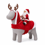 Christmas Dog Costume Santa Claus Riding Reindeer