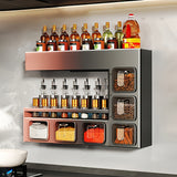 NNETM Wall-Mounted Metal Spice Rack with 6 Jars