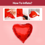 NNETM 4pcs Large Red Heart Balloons Valentine's Decor