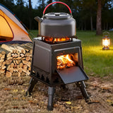 Portable Folding Firewood Camping Stove – Multifunctional Wood Burning BBQ & Picnic Stove