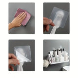 NNETM Pure Elegance: 2pcs White Floating Shelves for Your Bathroom Oasis