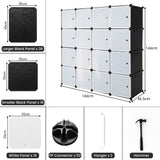 NNETM Storage Wardrobe Closet with Hanging Rods