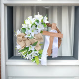 NNETM Easter Wreath with Cross Religious Garland