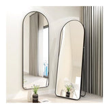 NNETM 165×60cm Arched Full Length Mirror – Nano Tempered Floor Mirror (Black)