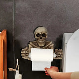 NNETM Skull Toilet Paper Holder - Retro Gothic Wall Mount