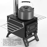 NNETM Portable Black Outdoor Stove with Fireplace