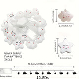 Cloud & Star String Lights Battery-Powered 200CM