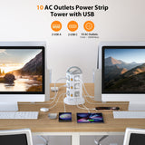 NNETM 14-in-1 Power Tower Surge Protector USB-C