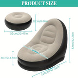 NNETM Portable Inflatable Sofa Bed with Footrest Waterproof Outdoor