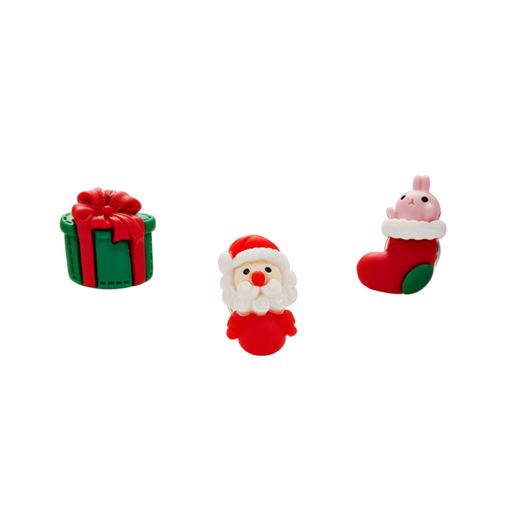 NNEOBA Enchanting Christmas Trio: 3pcs/Set Festive Enamel Brooches & Pins