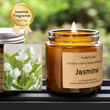 NNETM Jasmine Scented Soy Wax Candle in Glass Bottle