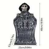 NNETM Haunted Resin Tombstone: Illuminated Graveyard Décor with LED Lights