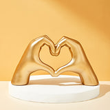 NNETM Heart Gesture Resin Statue for Home & Office Decor