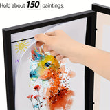NNETM 5pcs A4 Black Art Picture Frames – Front Opening Display Frames