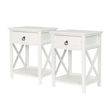 Levede 2x Bedside Tables Drawers Side-1910113031367561216