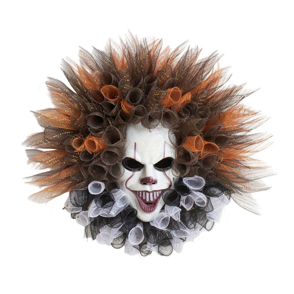 NNETM Halloween Wreath Jack-O'-Lantern Bat Door Hanging