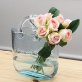 NNETM Nordic Style Handbag Glass Vase Fish Tank