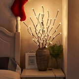 2pcs Set of Simulated Tree Branch Shaped LED Lights, Battery Powered, Each with 20 Leds, Vase Filled Artificial Small Tree Branch Decorative Light, Cool Decoration, Room Bedside Lamp, Romantic Home Decoration