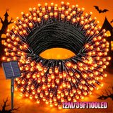 Halloween LED Solar Fairy Light, Purple Orange/Purple/Orange, IP54. Outdoor Solar Courtyard Decoration, Garden, Party, Camping, Festival Celebration, Courtyard Decoration, Christmas Tree Embellishment, Creating a Terrifying Halloween Atmosphere