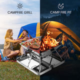 NNETM Stainless Steel Folding BBQ Grill Outdoor Cooking