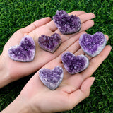 NNETM Amethyst Heart-Shaped Crystal Ornament for Home Decor & Gifts