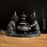 NNETM Halloween Witch Cat Sculpture Figurine