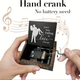 NNETM Wooden Music Box for Lovers Engraved Message