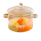 NNETM Amber Glass Soup Pot with Lid