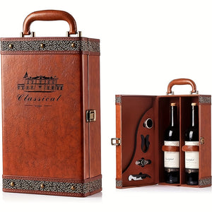 NNETM 2 Bottle Wine Carrier Tote with Accessories Set
