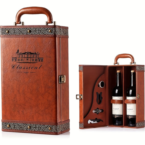 NNETM 2 Bottle Wine Carrier Tote with Accessories Set