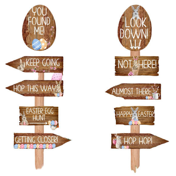 NNETM 20pcs Vintage Easter Bunny Yard Signs Decorations