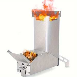 NNETM Rocket Outdoor L-Shaped Portable Wood Stove