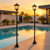 2pcs Solar Outdoor Lamp Posts Adjustable