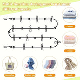 NNETM Camping Clothes Drying Rope with 12 Clips