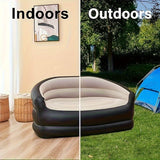 NNETM Double Inflatable Folding Sofa Plush Lounge Chair