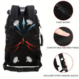 NNETM 50L Large Capacity Waterproof Hiking Backpack with Shoe Compartment - Black