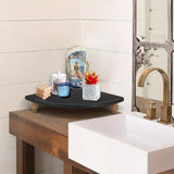 NNETM Maximize your space with this space-saving rustic wood corner shelf