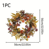 NNETM Autumn Glow: LED Light Wreath with Artificial Foliage