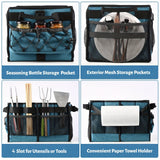 NNETM BBQ Grill Caddy with Paper Towel & Condiment Pocket