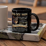 NNETM To My Son Black Wolf Coffee Mug - 11oz Ceramic Cup