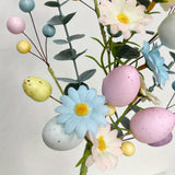 NNETM Pastel Eggs Easter Artificial Flower Bouquet Faux Floral