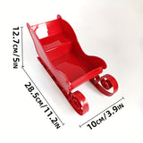 Red Christmas Sleigh Ornament 28.5cm Plastic Holiday Decor