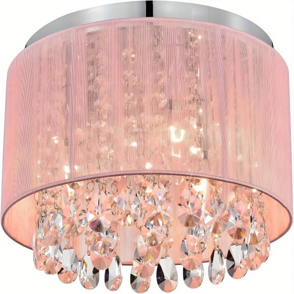 NNETM Crystal Chandelier Flush Mount Ceiling Light