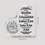 NNETM Islamic Acrylic Heart-Shaped Eid Mubarak Ornament