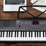 NNEDPE 61-Key Electronic Piano Keyboard 75cm with Stand - Black